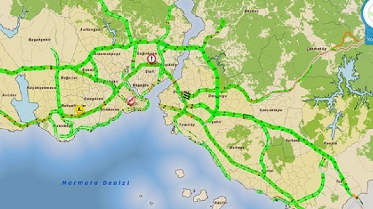 İstanbul trafiği yem yeşil oldu