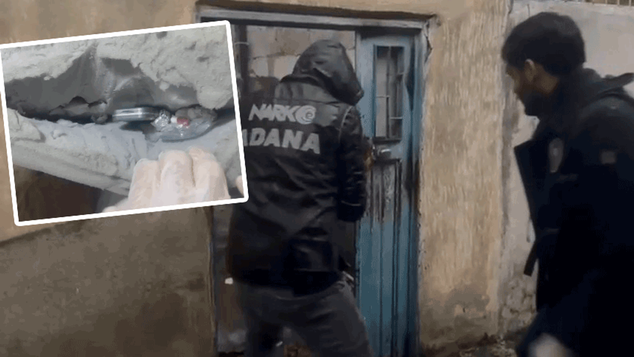 Adana'da zehir tacirine baskın: Yatağın içinden uyuşturucu çıktı