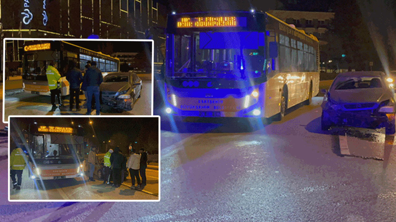 Eskişehir'de virajı alamayınca belediye otobüsüne çarptı