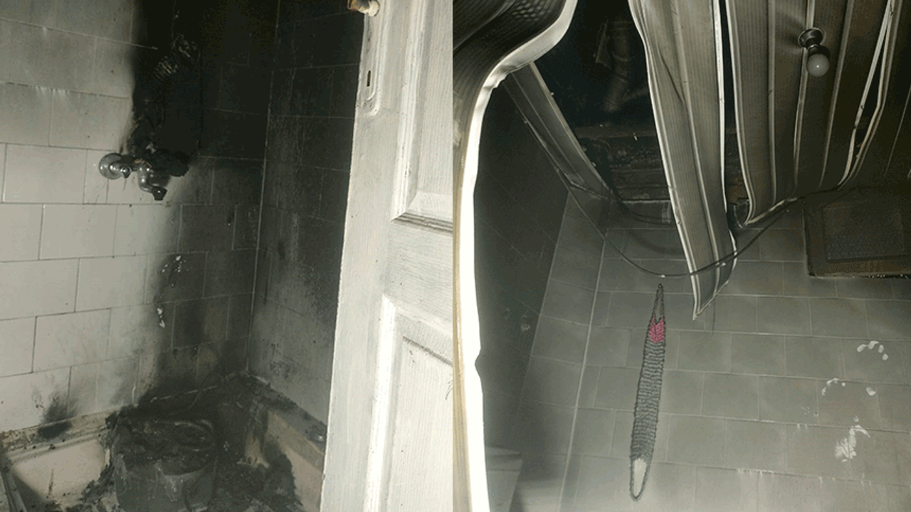 Antalya'da banyoda çıkan yangın korkuttu: Büyümeden söndürüldü