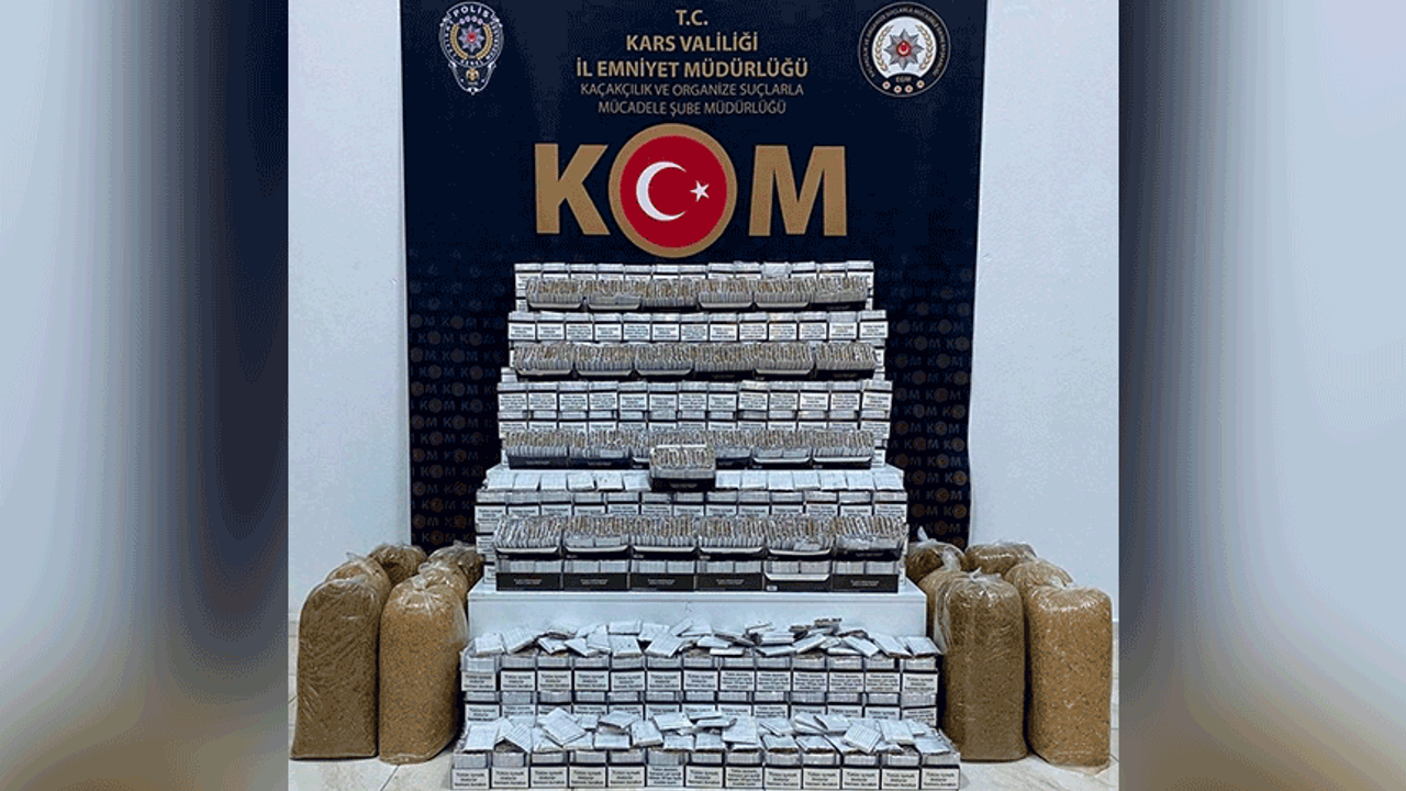Kars'ta polis makaron ve tütün ele geçirdi