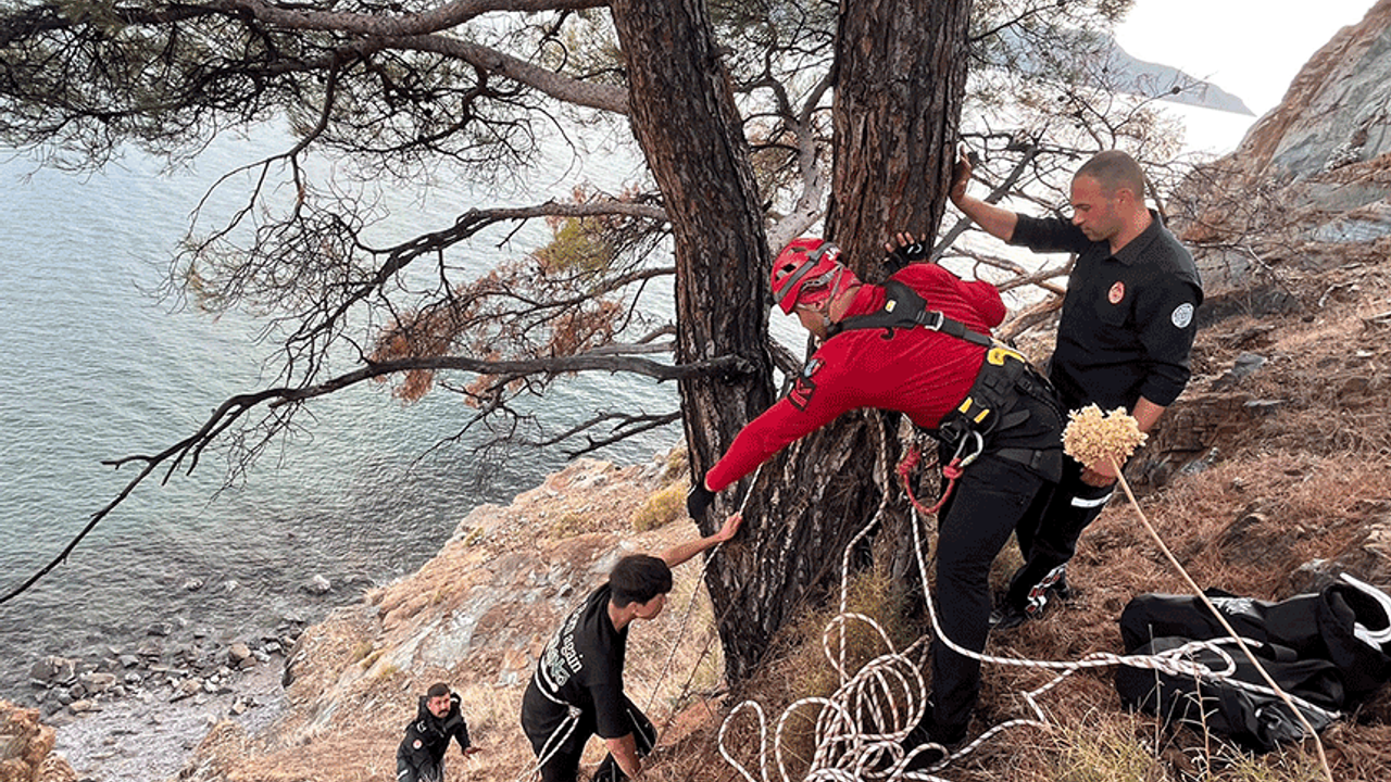 Muğla'da yürüyüş yaparken düşen şahsı, JAK ve UMKE ekipleri kurtardı