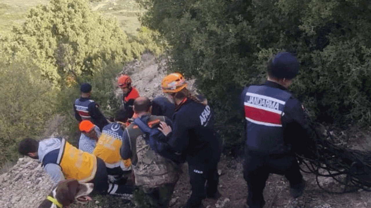 Uşak'ta bir kişi dere yatağına düştü
