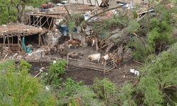 Deprem bölgesini yerle bir eden hortum