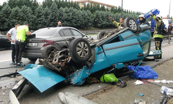 Kocaeli'de kazaya karışan otomobil hurdaya döndü: 1 ölü, 1 yaralı