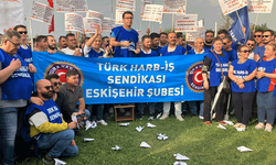 Eskişehir’de işçilerden bordrolu eylem 