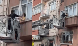 İstanbul'da pencereden düşecekken kurtarıldı