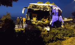 Kayseri'de yolcu otobüsü kaza yaptı