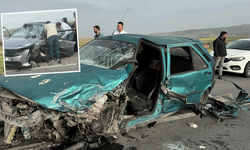 Afyon'da feci kaza: Otomobiller kafa kafaya çarpıştı