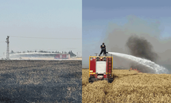 Hatay'da buğday tarlasında korkutan yangın