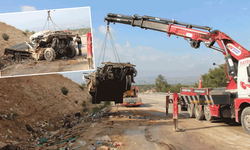 Mersin'de virajı alamayan kamyon hurdaya döndü: Sürücü olay yerinde can verdi