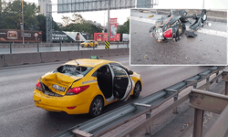 İstanbul'da aşırı hız kaza getirdi: Taksiye arkadan çarptı