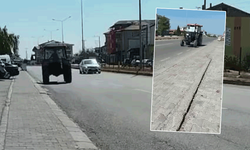 Sakarya'da ters yönden giden traktör tehlike saçtı