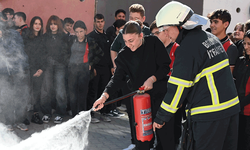 Bozüyük'te öğrencilere yangın eğitimi verildi