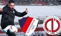 Düzcespor-Anadolu Üniversitesi SK maçına kar engeli