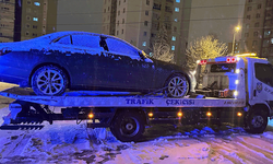 Kayseri'de karda drift atan sürücüye ceza yağdı