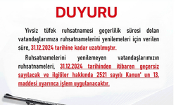 Afyon'da tüfek sahiplerine uyarı