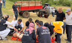 Bilecik'te kontrolden çıkan traktör devrildi: Sürücüsü ağır yaralandı