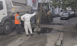 Olgunlar Sokak’ta su borusu patladı, çalışma devam ediyor