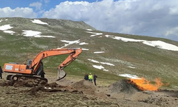 Sivas'ta doğalgaz boru hattında yangın