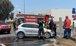 Aydın’da  test sürüşüne çıkılan otomobil yandı