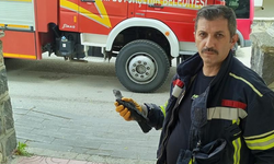Erzurum'da karga yavrusuna uzanan şefkat eli