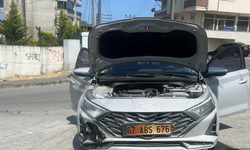 Zonguldak'ta kopan elektrik telleri otları, otlarda aracı yaktı