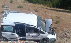 Antalya'da şarampole uçan hafif ticari aracın sürücüsü yaralandı