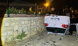 Burdur'da kanala düşen otomobilin sürücüsü yaralandı