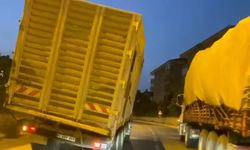 Bursa'da trafikte tehlike saçan kamyon