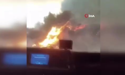 Hatay'da alevler içinde kalan yangın savaşçılarının zor anları