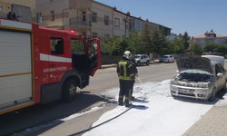 Karaman’da araç yangını