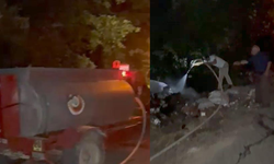 Zonguldak'ta yol kenarına atılan çöpler yangına neden oldu