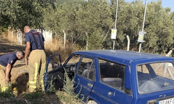 Balıkesir'de  trafik kazası: Araç yan yattı, sürücü altında kaldı