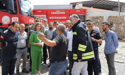 Başkan Ünlüce’den yangın noktasına geçmiş olsun ziyareti