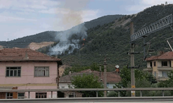 Bilecik'te ormanlık alanda çıkan yangına helikopter desteği