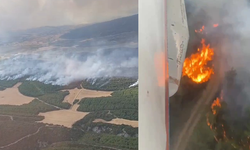 Çanakkale'de devam eden orman yangınına havadan ve karadan yoğun müdahale devam ediyor
