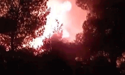 Çanakkale'de ekipler gece yangına müdahale etmeye devam etti