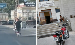 Hatay'da motosikletlinin 5 saniyelik şovu pahalıya patladı