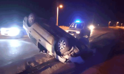 Isparta'da sürücü yol çalışmasını geç fark edince takla attı