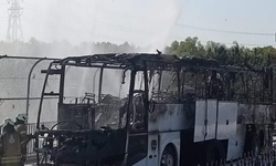 İstanbul'da servis otobüsü alevlere teslim oldu