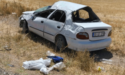 Afyon'da kontrolden çıkanotomobil takla atarak şarampole girdi
