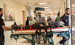 Bursa'da üzerine sunta devrilen işçi yaralandı