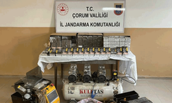 Çorum'da jandarma kaçak sigara imalathanesini bastı