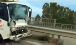 Sakarya'da kontrolden çıkan kamyonet bariyerlere çarptı: 2 yaralı
