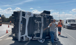 Tekirdağ’dan Eskişehir’e giden tır devrildi