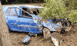 Bolu’da otomobil tarlaya uçtu, hurdaya döndü: 1 yaralı