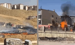 Hakkari'de iki farklı mahallede yangın çıktı