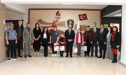 Sinan Aydın, yarışma birincilerini makamında ağırladı
