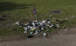 Bolu'da ormanlık alanda çöp yığınları
